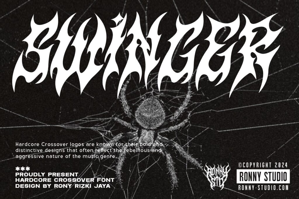 Hardcore Crossover Font Logo