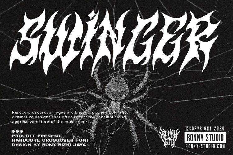 Hardcore Crossover Font Logo