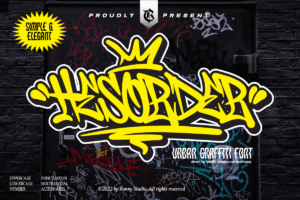 Hesorder – Urban graffiti font for street art, hip hop posters, stickers, and edgy branding