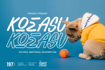 Koeasu – modern handwriting font cover by Ronny Studio