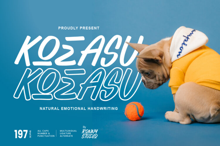 Koeasu – modern handwriting font cover by Ronny Studio