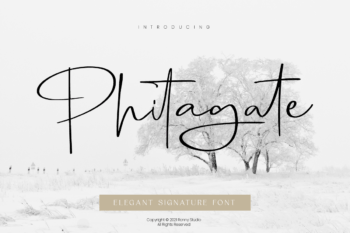 Phitagate Elegant Signature Font – Modern handwritten script typeface for logos, branding, invitations, packaging, and social media