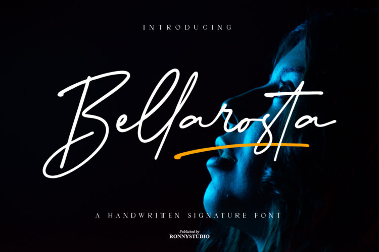 Bellarosta – Elegant Signature Font cover by Ronny Studio