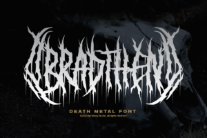 Bradthen – Death metal font for band logos, extreme music posters, album covers, and merchandise