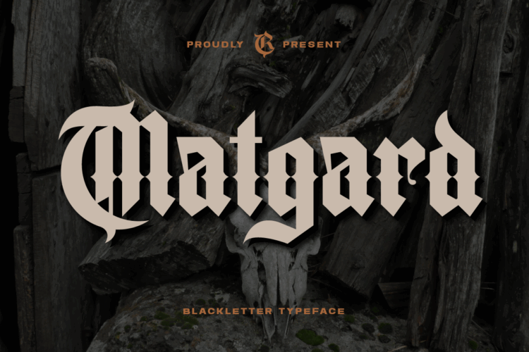 Matgard – Blackletter typeface for gothic design, vintage logos, tattoos, and medieval-inspired branding
