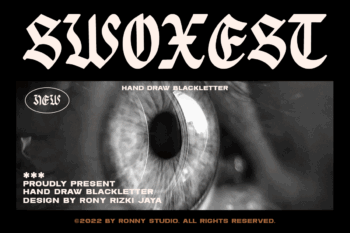 Swoxest – Hand-drawn blackletter font for gothic design, vintage posters, tattoos, and dark branding