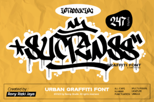 Suctenss – Urban graffiti font for street art, hip hop posters, stickers, and edgy branding