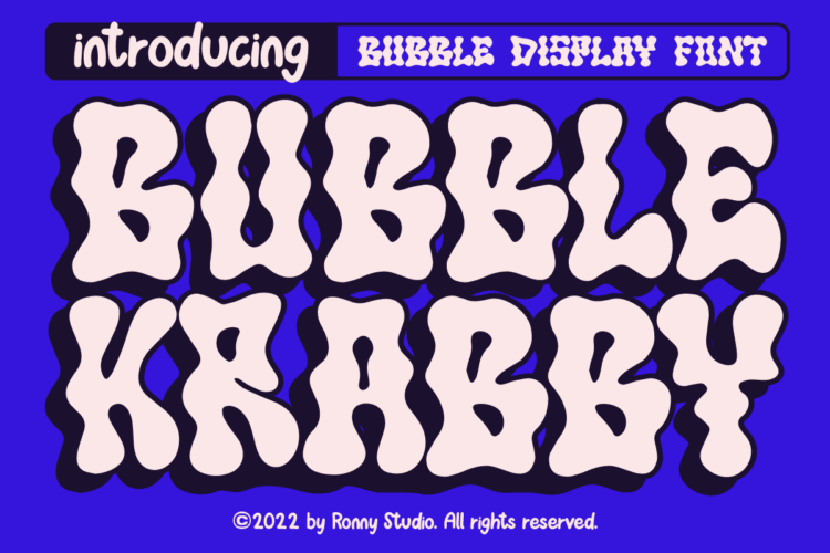 Bubble Krabby – Bubble display font for playful design, kids branding, posters, and fun packaging