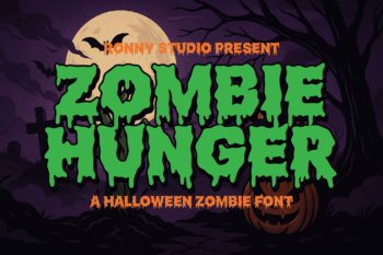 Zombie Hunger – Halloween zombie font for horror posters, spooky branding, games, and creepy designs