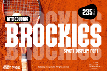 Brockies – Sport display font for athletic branding, team logos, posters, and energetic design