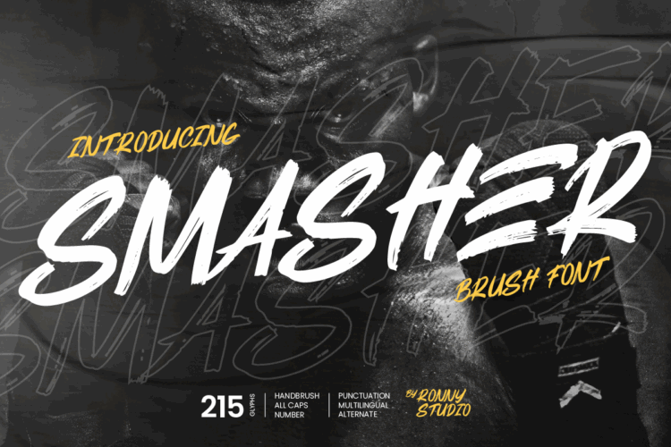 Smasher – Brush font for posters, logos, streetwear, and bold creative design