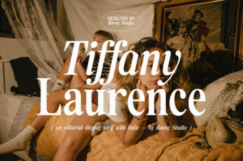 Tiffany Laurence – Nostalgic 90s serif font for retro branding, logos, posters, and editorial design