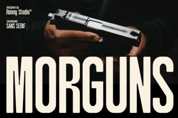 Morguns – Bold & Condensed sans serif font for modern branding, posters, headlines, and packaging