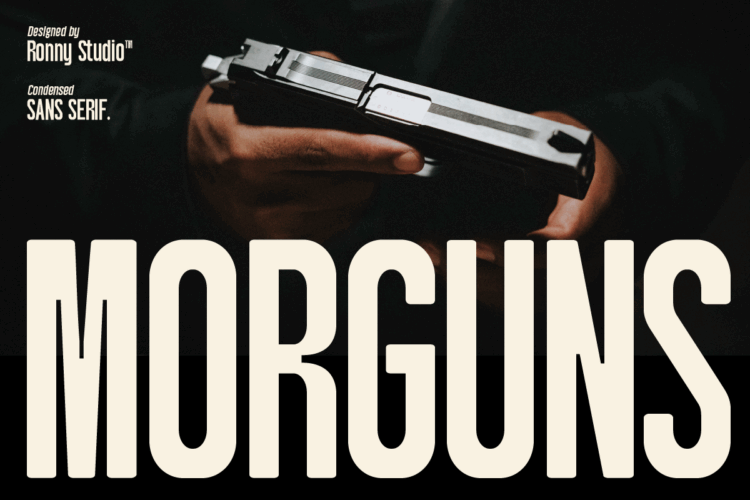 Morguns – Bold & Condensed sans serif font for modern branding, posters, headlines, and packaging