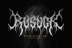 Rusuck – Death metal font for extreme music, band logos, album covers, and metal merchandise