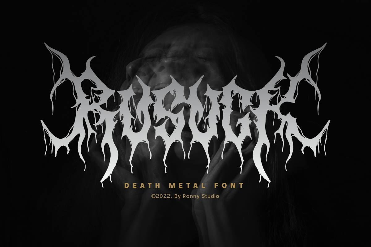 Rusuck – Death metal font for extreme music, band logos, album covers, and metal merchandise