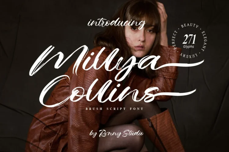 Millya Collins Brush Script Font – font preview mockup