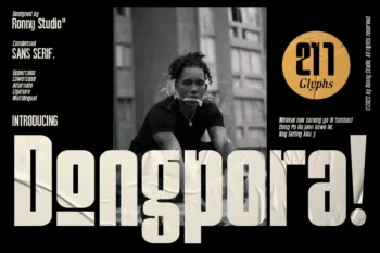 Dongpora Condensed Sans Serif Font – modern narrow display typeface