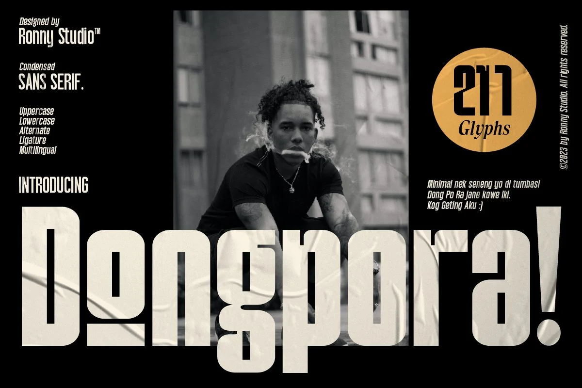 Dongpora Condensed Sans Serif Font – modern narrow display typeface