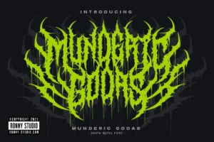 Munderic Godas – Extreme death metal font for brutal band logos, posters, and merch