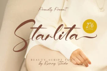 Starlita elegant beauty script font stylish handwritten typeface for branding, wedding, logo, and invitation design