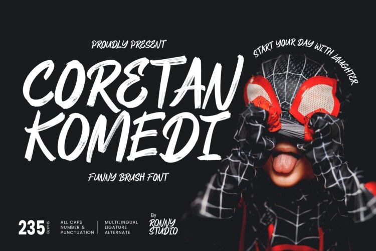 Coretan Komedi Funny Brush Font – font preview mockup