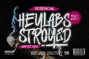 Heylabs Stroyed graffiti type font urban street style for logo, poster, apparel, hip hop, and modern design