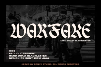 Warfake – Hand drawn blackletter font with gothic vintage style for posters, logos, and apparel
