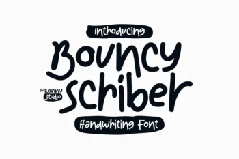 Bouncy Scriber – Handwriting font for playful design, quotes, posters, and creative branding