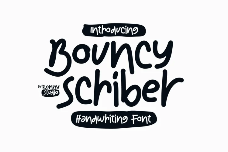 Bouncy Scriber – Handwriting font for playful design, quotes, posters, and creative branding