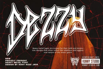 Dezzy – Heavy metal font for band logos, album covers, posters, and extreme merchandise