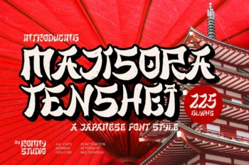Majisora Tenshei Japanese font bold Asian style typeface for logo, poster, manga, and modern design