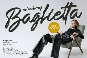 Baglietta modern stylish script font elegant handwritten typeface for branding, logo, wedding, and fashion design