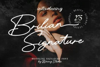 Brilian Signature Monoline Signature Font – font preview mockup