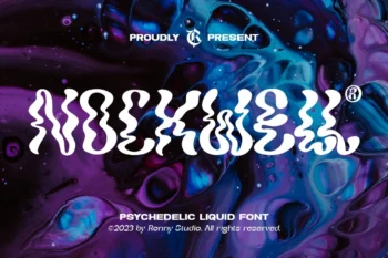 Nockwell – Psychedelic liquid font with wavy retro style for posters and creative designs