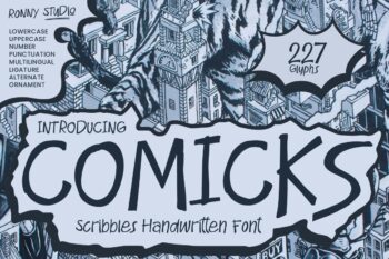 Comicks Scribbles Handwritten Font – font preview mockup