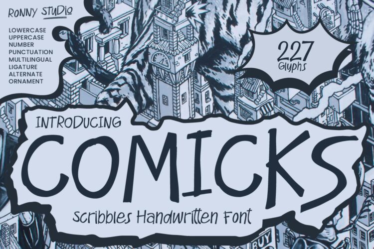Comicks Scribbles Handwritten Font – font preview mockup