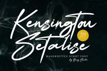 Kensington Setalise script font elegant handwritten typeface for logo, branding, wedding, and invitation design