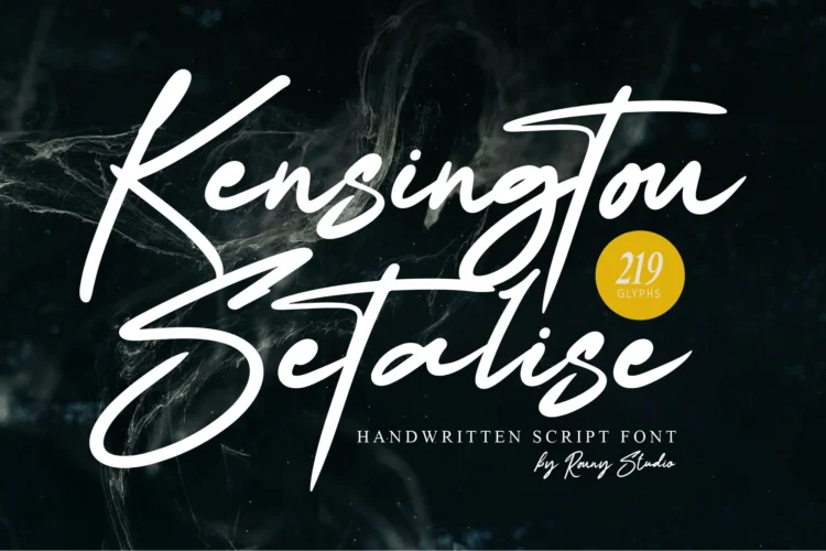 Kensington Setalise script font elegant handwritten typeface for logo, branding, wedding, and invitation design