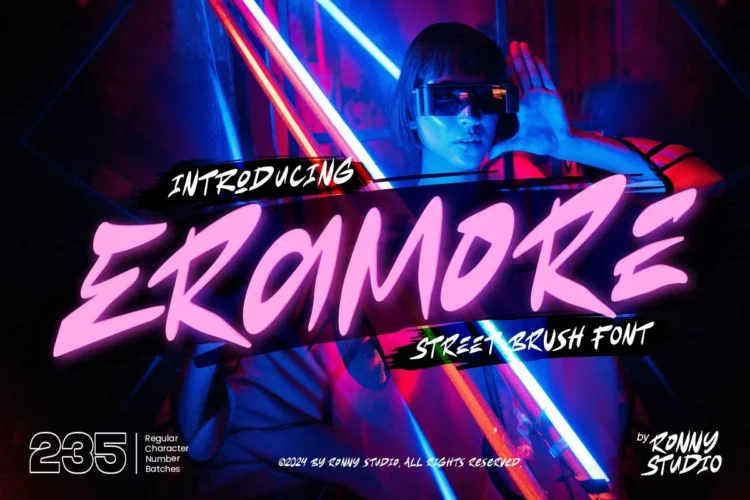 Eramore Street Brush Font – font preview mockup