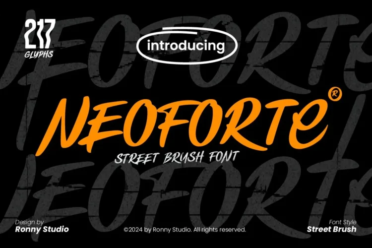Neoforte Street Brush Font – font preview mockup