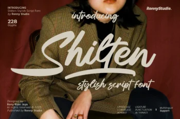 Shilten stylish script font modern handwritten typeface for branding, logo, wedding, and invitation design