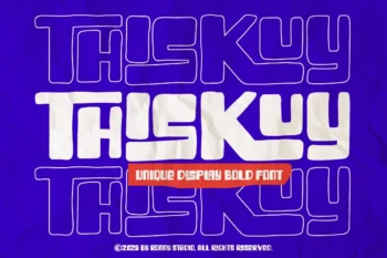 Thiskuy unique display bold font modern block typeface for logo, poster, headline, and creative design