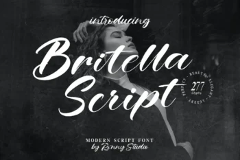 Britella Script Modern Script Font – font preview mockup