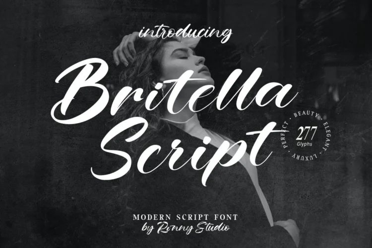 Britella Script Modern Script Font – font preview mockup