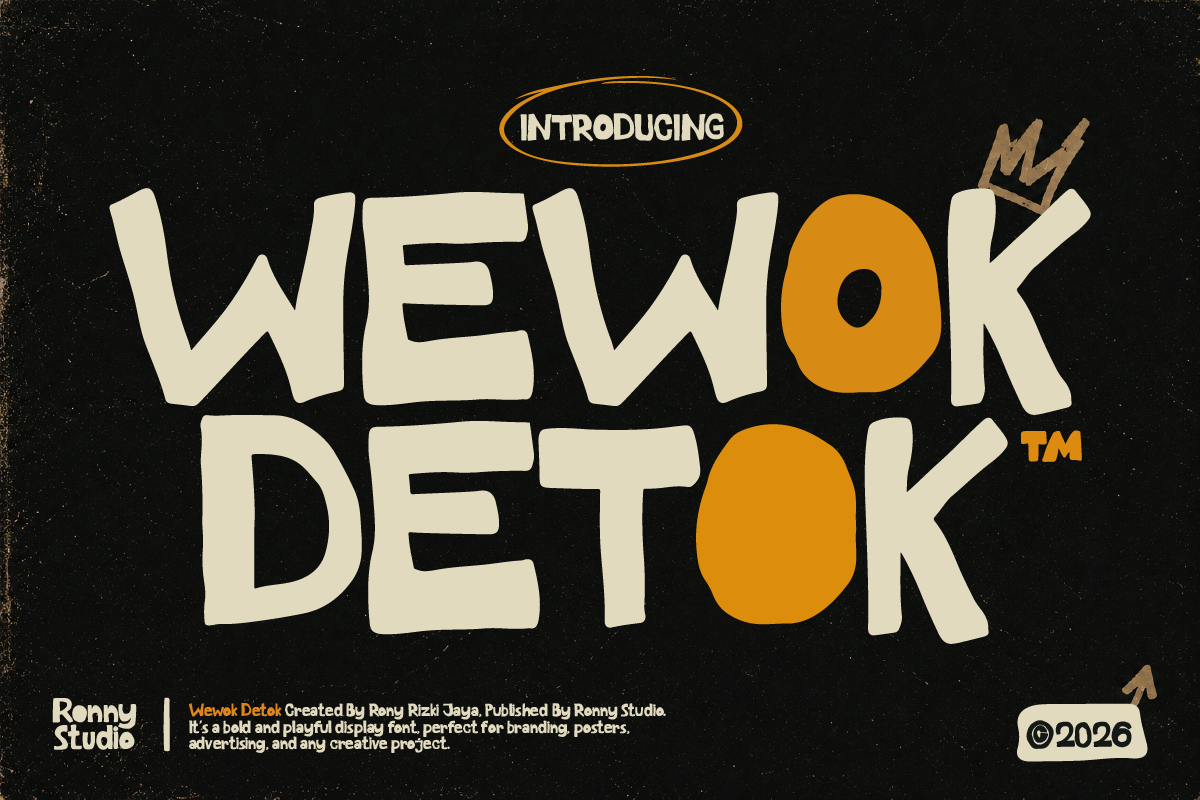 Wewok Detok bold playful display font preview