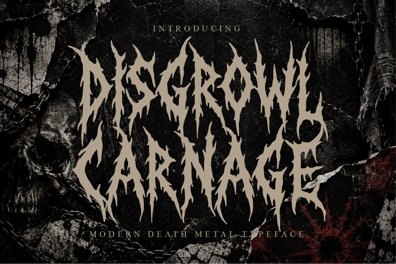 Disgrowl Carnage Brutal Death Metal Display Font Preview