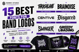 15 best fonts for band logos featuring Ronny Studio fonts