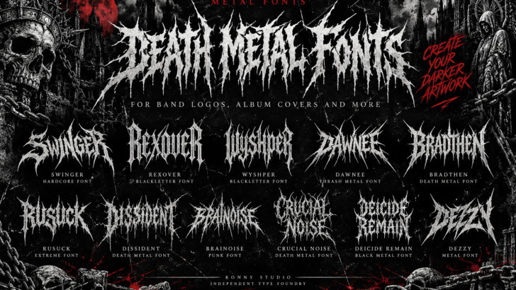 Death metal fonts for band logos and album covers by Ronny Studio
